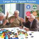 6 Packs 24 Large Piece Puzzles for Seniors,Animals Puzzle for Seniors with Dementia,Turtle Panda Cat Dolphin Bird Dog Easy Jigsaw Puzzle for Alzheimers Memory Games Dementia Activities