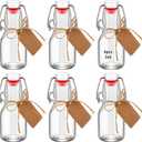 20 Pack Mini Swing Top Glass Bottles, 2 oz Mini Storage Bottles with Personalized Label Tags and String for Crafts, Decoration, Wedding Party