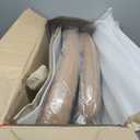 Sweetcrispy Criss Cross Chair Legged, Armless Office Wide Desk Chair No Wheels, PU Leather Swivel Vanity Height Adjustable Fabric Modern Computer Task Seating for Home - Brown