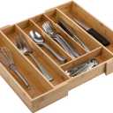 Honey-Can-Do Expandable Medium Silverware Drawer Organizer, Bamboo KCH-07644 Natural