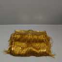 Girls Latin Tassel Dance Dress Sequin Fringe Skirt Sparkly Camisole Dancewear (7-8 Years, Gold)
