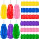 Yunsailing 72 Pcs Plastic Cheer Pompoms Sports Dance Cheerleader Pom Poms with Handles Squad Team Spirited Sports Party Dance Cheering Decorations for Adults Cheerleading (Colorful)