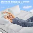 QUEEN ROSE Mattress Topper King, Extra Thick Mattress Pad Cover for Back Pain, Cooling Pillow Top Mattress Bed Topper, Soft Comfort for Firm Mattress, Overfilled Down Alternative, King Size, White
