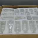 Set of 40 Glass Bud Vases, Small Clear Glass Vases in Bulk, Mini Vintage Embossed Flower Vase for Wedding, Centerpieces, Birthday Party, Home Table Decorations, Baby Shower (Clear)