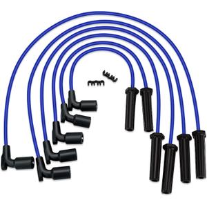 109110 High Performance Low Resistance Spark Plug Wire New for Buick Lucerne Chevy Impala Malibu Monte Carlo Pontiac G6 Saturn Aura Relay Replace# 9746SS 19297033Set of 6