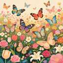 lianhuashan 5D Diamond Painting for Adults Relaxing, Sparkling Flower and Butterfly Diamond Art Kit, 11.8x11.8 Inch DIY Paint by Numbers Kit for Adults, Creative Art Craft Home Decoration (Rainbow)
