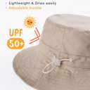 Baby Sun Hat for Boy Girl Toddler Summer Bucket Hat Kids Sun Protection Beach Hat Cotton Baby Hats (0-6 Months, Light Khaki)