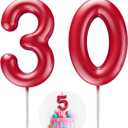 Red Number 30 Candle Happy Birthday 3D Number Candles for Birthday Cake Party Decoration Wedding Anniversary Celebration Supplies