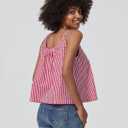 BEAUZSUZSANA Fashion Camisole for Women 2024 Summer Casual Sexy Tops 100% Cotton Scoop Neck Sleeveles Shirts Button Down (Red Plaid,XXL) (Red, XXL)