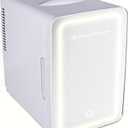 Frigidaire Mini Personal Fridge Cooler, LED Lighted Mirror, 6.5L Capacity, Chills 9 Cans, or Makeup and Skincare, Portable & Compact