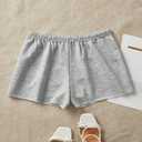 SHEIN BASICS Women Casual Plain Knit High Waist Loose Shorts M
