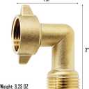 Twinkle Star Garden Hose Elbow Connector 90 Degree Brass Hose Elbow(2pcs) 3/4" Heavy Duty Hose Adapter with 2 O-rings Brass Garden Hose Elbow Solid Brass Adapter