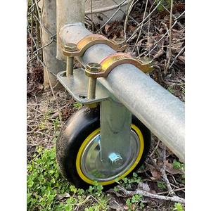 Gate Wheels for Metal Tube Gate - 6" Farm Gate Wheel for Metal Swing Gate Fence Support - 1 Pack