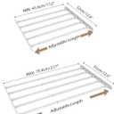 VanlonPro Expandable Closet Shelf Wall-Mounted Metal Storage Rack Adjustable Closet Rod DIY Divider Separator Space Saving for Cabinet Wardrobe Cupboard Kitchen Pantry Cupboard, 17.2-27.7 Inches