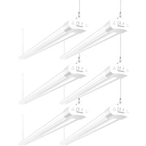 hykolity 6 Pack 4FT Linkable LED Shop Light, Utility Shop Light Fixture, 4400lm, 42W [250W Equivalent], 5000K Daylight Shop Lights for Garage, Hanging or Surface Mount, with Power Cord, ETL,White