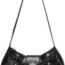 Y2K Purse Shoulder Bag for Women, Top Handle Handbag Small Goth Punk Hobo Clutch Purses Trendy Underarm Bag (8615-black)