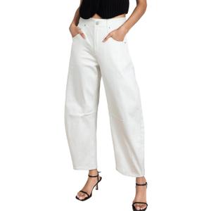 Sidefeel Women's Barrel Jeans Wide Leg Vintage Mid Rise Y2k Baggy Boyfriend Ankle Denim Pants (8, White) Sidefeel Women's Barrel Jeans Wide Leg Vintage Mid Rise Y2k Baggy Boyfriend Ankle Denim Pants (8, White)