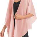 Shawls and Wraps for Evening Dresses Sheer Chiffon Women Elegant Soft Silky Scarf Scarve Wedding Bridal Stole (Blush)