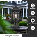 Lamp Post Outdoor Lighting 16.5 Inch Black Outdoor Post Lights Waterproof Aluminum Pole Lantern for Garden Patio Pathway E26 Socket