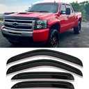 TONOYTIM 4-pcs Sun Rain Snow Vent Guard Shade Window Visors for 2007-2013 Chevy/GMC Crew Cab Pickup SUV Wind Deflectors, 94515 Truck Window Visor Rain Guards
