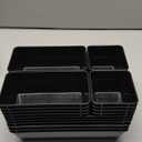 Vtopmart 25 PCS Office Desk Drawer Organizers Set, 4-Size Versatile Plastic Drawer Organizer Trays, Storage Bins for Desk Accessories Office Organizers and Storage, Bathroom, Makeup, Vanity, Black