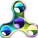 Rainbow Fidget Spinner - Metal Stainless Steel Figit Hand Toy for Kids and Adult (Round)
