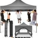COBIZI 10x10 Pop Up Canopy with 4 Sidewall,Heavy Duty Canopy UPF 50+ All Season Wind Waterproof Commercial Outdoor Wedding Party Tents for Parties Canopy Gazebo with Roller Bag(10 x 10 ft Gray)