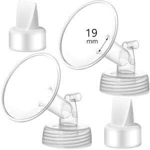 19mm Flange and Duckbill Valve Compatible with Spectra S1 S2 9 Plus Breast pump Replacement to Spectra Pump Parts, Not Original, Replace Spectra Accessories.
