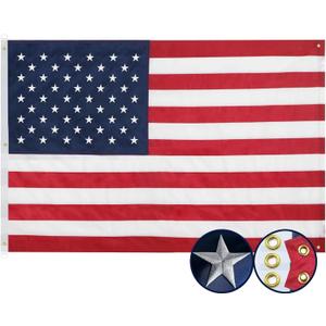 American USA Flag 5x8 Ft, 5 Brass Grommets USA Flags - Embroidered Stars, Sewn Stripes, Heavy Duty Durable Outdoor USA Flags - Hanging US Flags for Room/Indoor/Wall American Flag