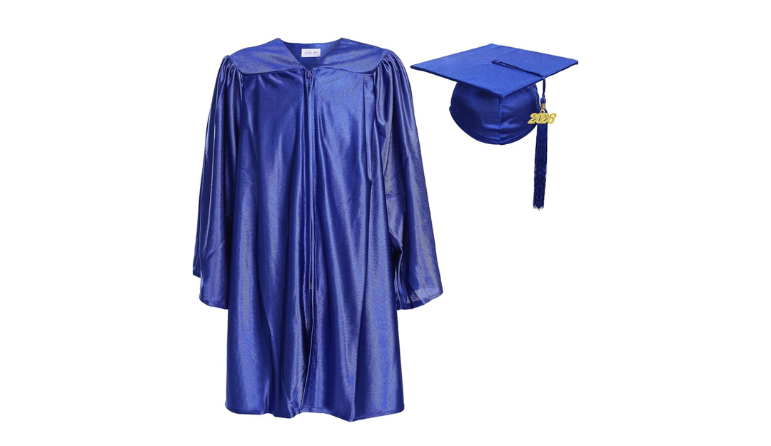 Newrara Unisex Shiny Kindergarten Graduation Gown Cap with Tassel