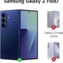 SURITCH for Samsung Galaxy Z Fold7 Case with 360 Rotatable Hand Strap Phone Grip Holder & Invisible Kickstand & Screen Protector, Protective Cover for Fold 7 -Dark Blue