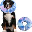 Dog Cone, Y-blue Dog Cone Collar Inflatable Dog Neck Collar Recovery E-Collar Alternative, Dog Donut Collar After Surgery for Dogs and Cats(Purple Blue, XL)