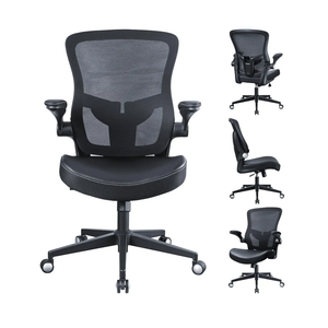 Office Chair, 400lbs Heavy Duty Ergonomic Desk Office Chair with Flip-Up Arms, Home Office Desk Chairs with Adjustable Seat Height & Lumbar Support for Heavy People, Computer Task Chair