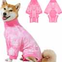Recovery Suit for Dogs Dog Surgery Suit Female Spay, Breathable Dog Recovery Suit Dogs Onesie Body Suits for Abdominal Wounds, Soft Spay Surgical Suit for Anti Licking Cone Alternative (Small, Pink)