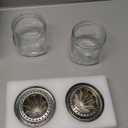 Lemon Lime Orange Manual Juicers Stainless Steel Hand Squeezer with Glass Mason Jars, set of 2 (16 OZ)