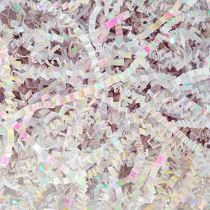 Uptotop 5oz Crinkle Cut Paper Shred Filler for Gift Wrapping Basket Filling, Birthday, Christmas, Thanksgiving, Wedding, Mother's Day (Diamond White)