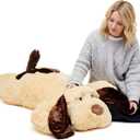 Juexica Giant Dog Stuffed Animal, 48 Inch Large Stuffed Dog Plush Body Puppy Pillow for Birthday Party Gift Supplies, Light Brown