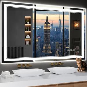 50"x30" LED Bathroom Mirror with Lights,Anti-Fog,3 Color Modes