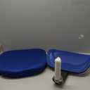 Amazon Basics Rolling Desk Chair, Adjustable, Low Back, Padded Seat, Breathable Mesh, Swivel, Blue, 21.25" D x 22.5" W x 38" H