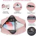 Large Women Travel Duffle Bag - Carry on Overnight Bag Weekend Travel Duffel Tote Bag Yoga Gym Bag with Wet Pocket Toiletry Weekender Overnight Bag for Travel Business Trips Sports Hospital Pink