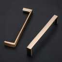 6 Pack 5 Inch(128mm) Cabinet Pulls Square Champagne Bronze Kitchen Cabinet Handles Kitchen Cabinet Hardware Gold Drawer Pulls for Dresser Cupboard Wardrobe