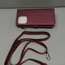 Wallet Case Compatible with iPhone 14 Pro Max RFID Blocking 10-Card Holder Soft PU Leather Magnetic Snap Shoulder Strap Zipper Pocket Phone Case Fit for iPhone 14 Pro Max - Wine Red
