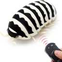 Tipmant RC Bug Remote Control Worm Realistic Pillbug Electronic Animal Prank Toy Insect Car Vehicle Kids Birthday Gifts (Black & White)