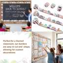 Faccito 98.4 ft Boho Bookshelf Bulletin Board Border Boho Potted Classroom Rolled Bulletin Board Border Trim Sticker for Back to School Library Classroom Office Chalkboard Whiteboard Wall Decoration