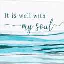 Large Christian Wall Art It Is Well With My Soul Pictures Wall Decor Bible Verse Canvas Painting Print Modern Home Decor Artworks Framed for Living Room Bathroom Master Bedroom Sign Church 16"x12"