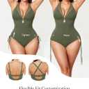 Popilush Tummy Control Swimsuits for Women - One Piece Shapewear Bathing Suit with Built-in Bra Mesh Slimming Swimsuit (Green, M)
