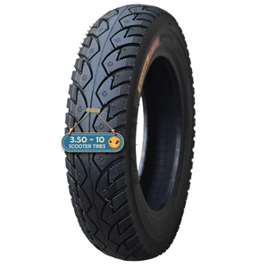 3.50-10 Bike Tire with Dog Paw-Like Depression Anti-Edge Skid Tread 3.50 10 Tubeless Street llantas with Valve Stem, Thickened Wear-Resistant Anti-Skid Pneu 3.5-10 51G 4 P.R. 250KPA Neumaticos