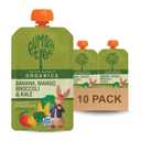 Pumpkin Tree Peter Rabbit Organics, Banana, Mango, and Kale, 4 Squeeze Pouch, Mango, Broccoli & Kale, 4.4 Ounce (Pack of 10) (EXP 06/24/27)