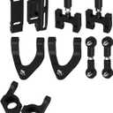 Upper & Lower Swing Arm Wheel Hex Adapter Steering Block Swing Arm Mount Steering Cup w/Bearing Set Compatible with WPL D12 1/10 RC Car Upgrade Part (Black)