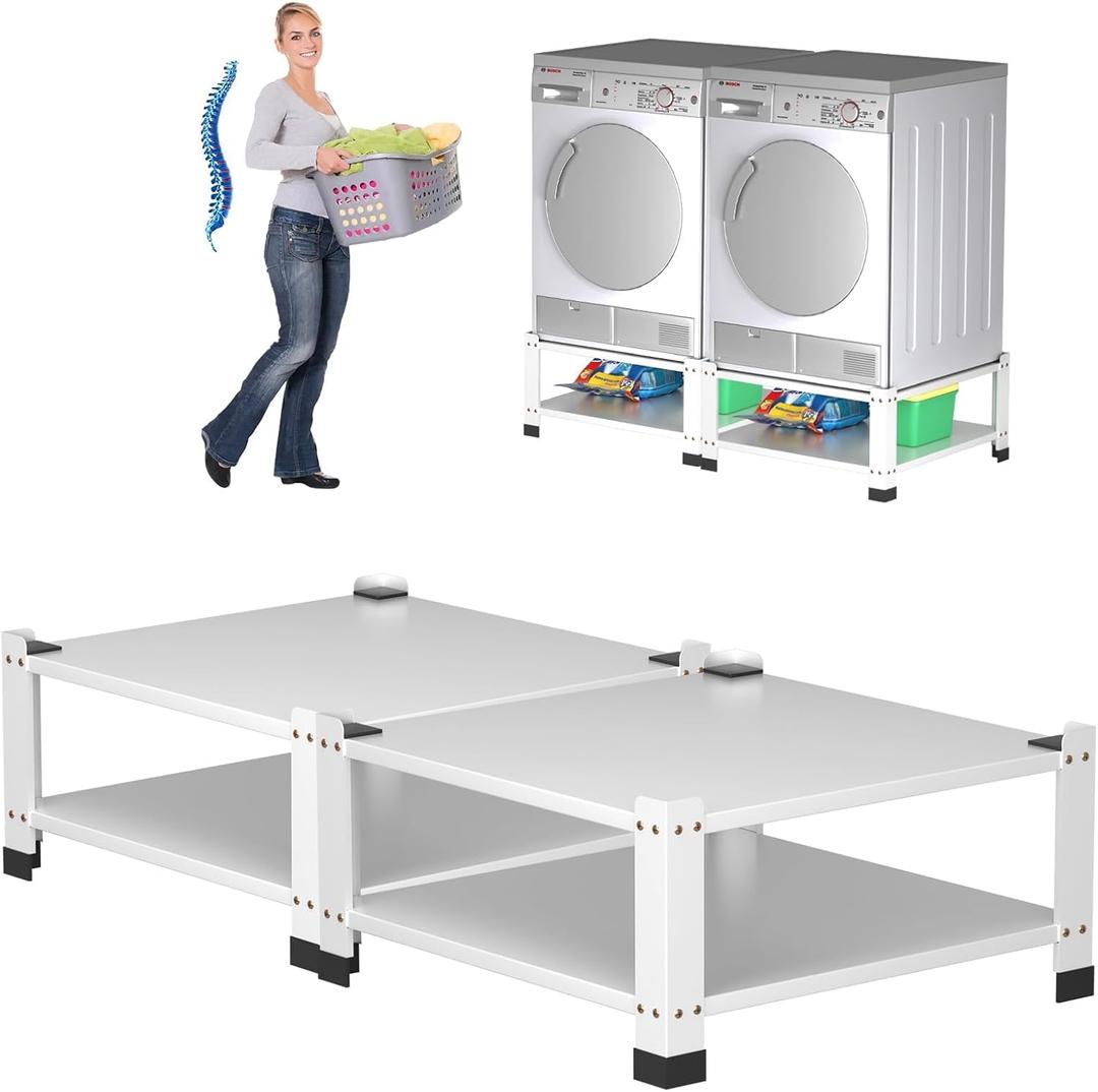 GarveeHome Laundry Pedestal,Heavy Duty Steel Washer and Dryer Stand,28" Wide,14" Height,Universal Washing Machine Raiser,Washing Machine Base Stand Dryer Base Platform,800Lbs Capacity